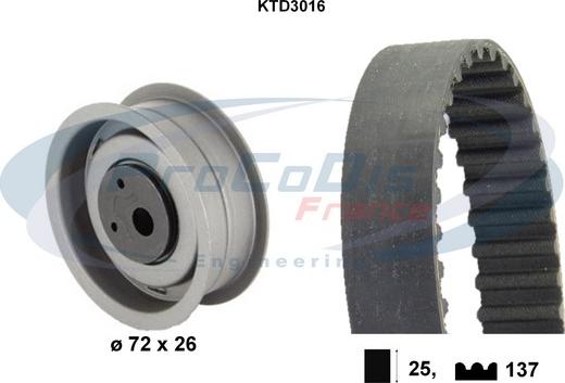 Procodis France KTD3016 - Zobsiksnas komplekts adetalas.lv