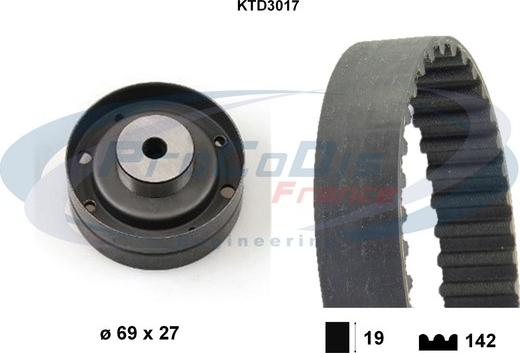 Procodis France KTD3017 - Zobsiksnas komplekts adetalas.lv