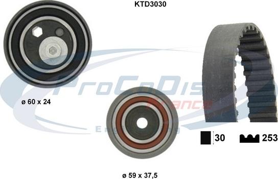 Procodis France KTD3030 - Zobsiksnas komplekts adetalas.lv