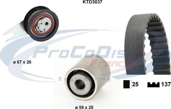 Procodis France KTD3037 - Zobsiksnas komplekts adetalas.lv