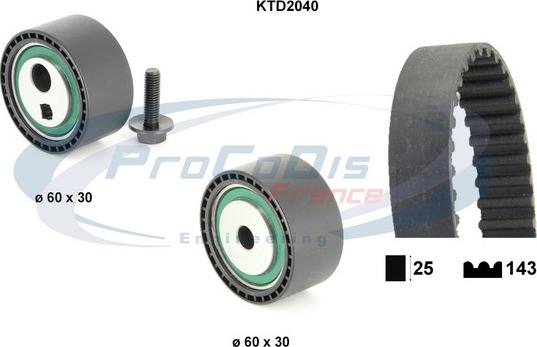 Procodis France KTD2040 - Zobsiksnas komplekts adetalas.lv