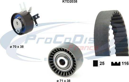 Procodis France KTD2038 - Zobsiksnas komplekts adetalas.lv