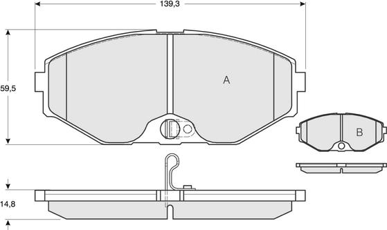 DJ Parts BP1161 - Bremžu uzliku kompl., Disku bremzes adetalas.lv