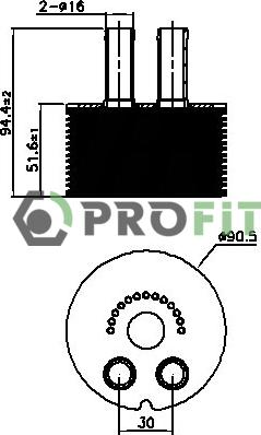 Profit 1745-0047 - Eļļas radiators, Motoreļļa adetalas.lv