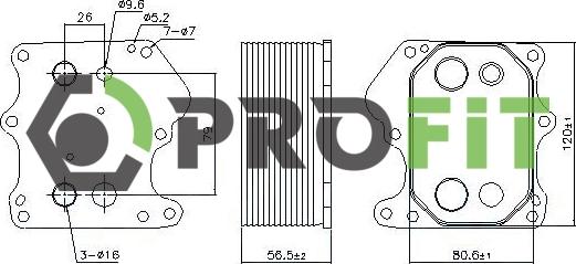 Profit 1745-0057 - Eļļas radiators, Motoreļļa adetalas.lv