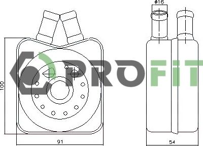 Profit 1745-0069 - Eļļas radiators, Motoreļļa adetalas.lv