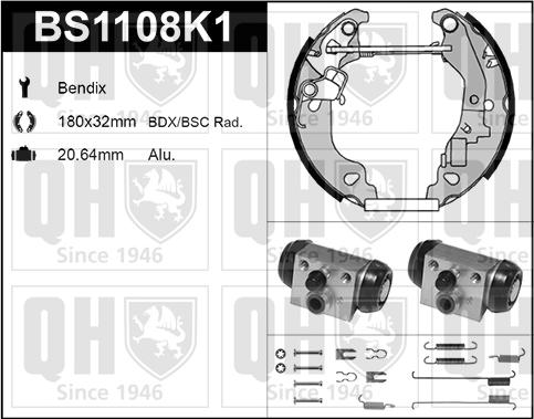 Quinton Hazell BS1108K1 - Bremžu loku komplekts adetalas.lv