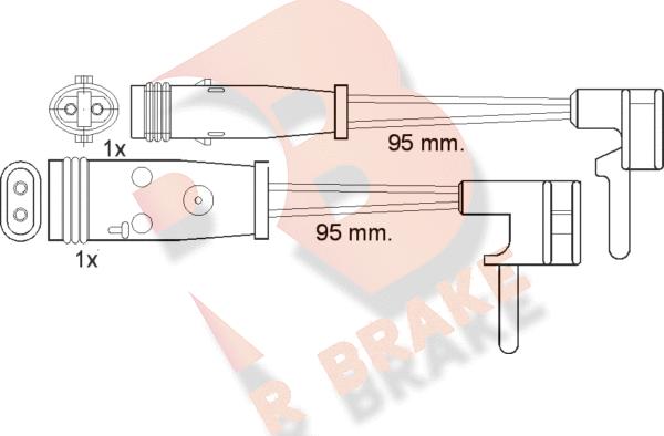 R Brake 610333RB - Indikators, Bremžu uzliku nodilums adetalas.lv