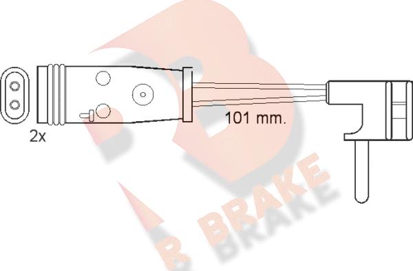 R Brake 610332RB - Indikators, Bremžu uzliku nodilums adetalas.lv