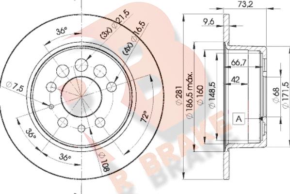 R Brake 78RBD15782 - Bremžu diski adetalas.lv