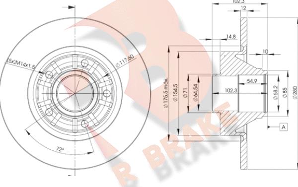 R Brake 78RBD16846 - Bremžu diski adetalas.lv