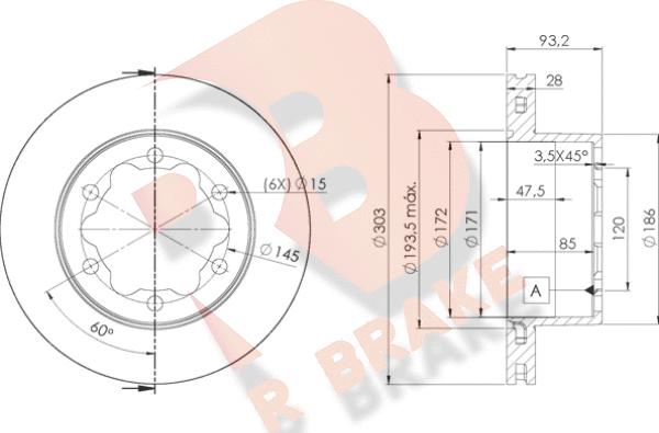 R Brake 78RBD10192 - Bremžu diski adetalas.lv