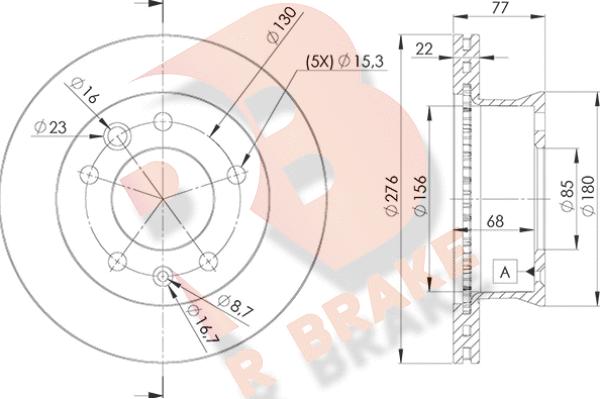 R Brake 78RBD10181 - Bremžu diski adetalas.lv