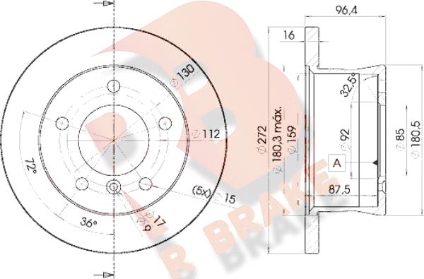 R Brake 78RBD10183 - Bremžu diski adetalas.lv