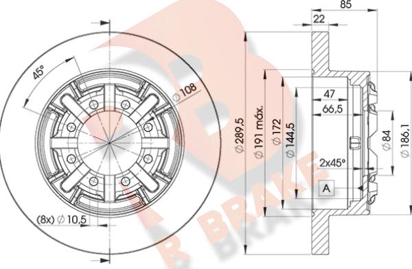 R Brake 78RBD18773 - Bremžu diski adetalas.lv