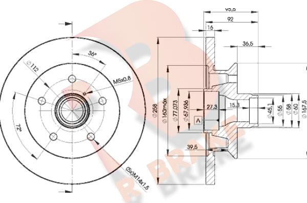 R Brake 78RBD13113 - Bremžu diski adetalas.lv