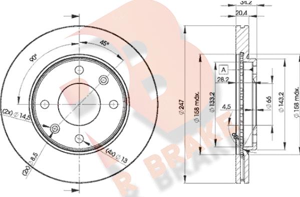 R Brake 78RBD24694 - Bremžu diski adetalas.lv