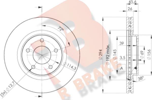 R Brake 78RBD24644 - Bremžu diski adetalas.lv