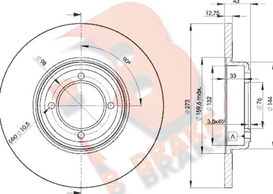 R Brake 78RBD24642 - Bremžu diski adetalas.lv