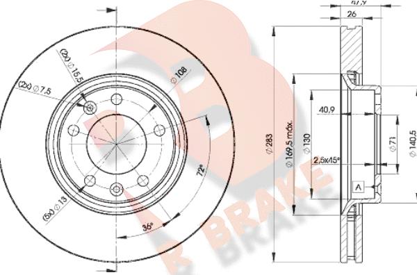 R Brake 78RBD24660 - Bremžu diski adetalas.lv