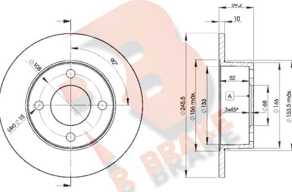 R Brake 78RBD24010 - Bremžu diski adetalas.lv