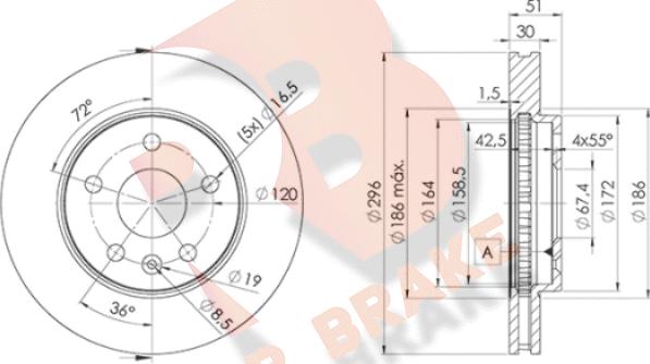 R Brake 78RBD24116 - Bremžu diski adetalas.lv