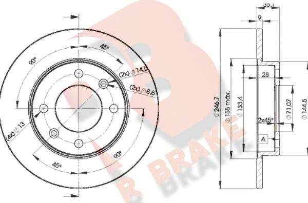 R Brake 78RBD24746 - Bremžu diski adetalas.lv