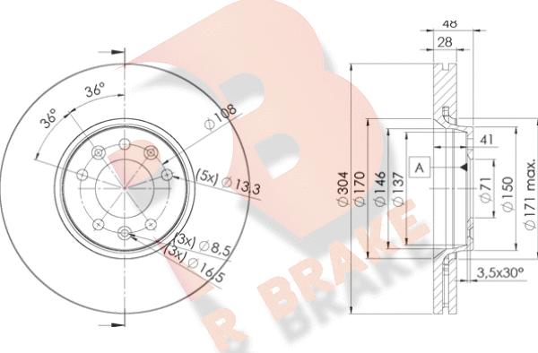 R Brake 78RBD24755 - Bremžu diski adetalas.lv