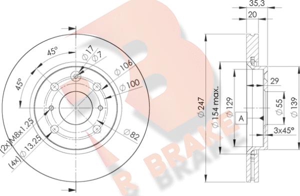 R Brake 78RBD24700 - Bremžu diski adetalas.lv