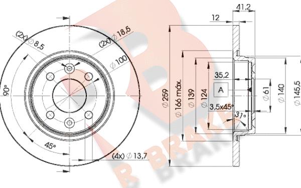 R Brake 78RBD24707 - Bremžu diski adetalas.lv