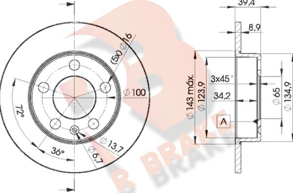 R Brake 78RBD25601 - Bremžu diski adetalas.lv