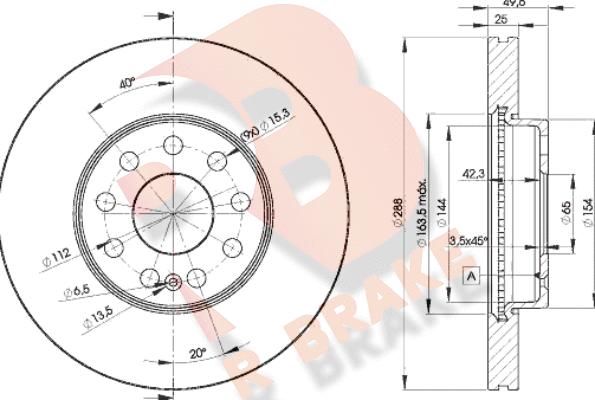 R Brake 78RBD25615 - Bremžu diski adetalas.lv