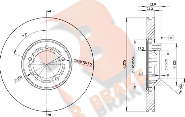 R Brake 78RBD25611 - Bremžu diski adetalas.lv