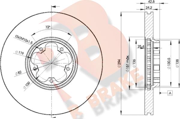 R Brake 78RBD25613 - Bremžu diski adetalas.lv