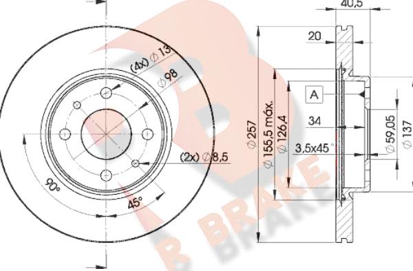 R Brake 78RBD25056 - Bremžu diski adetalas.lv