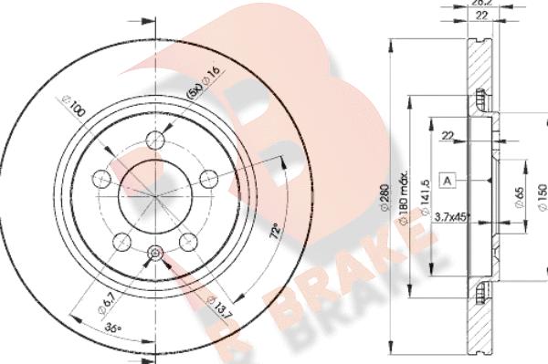 R Brake 78RBD25031 - Bremžu diski adetalas.lv