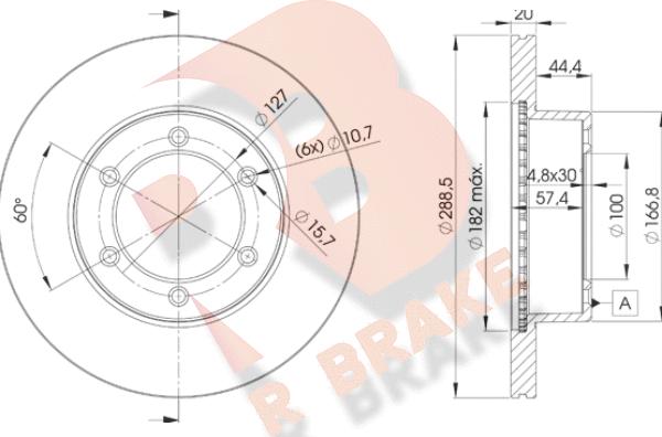 R Brake 78RBD25190 - Bremžu diski adetalas.lv