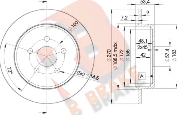 R Brake 78RBD25114 - Bremžu diski adetalas.lv