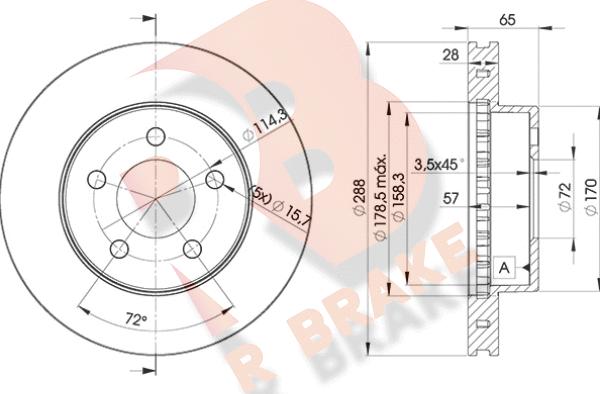 R Brake 78RBD25121 - Bremžu diski adetalas.lv