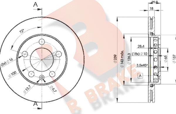 R Brake 78RBD25308 - Bremžu diski adetalas.lv