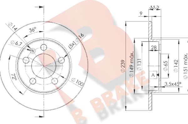 R Brake 78RBD25311 - Bremžu diski adetalas.lv