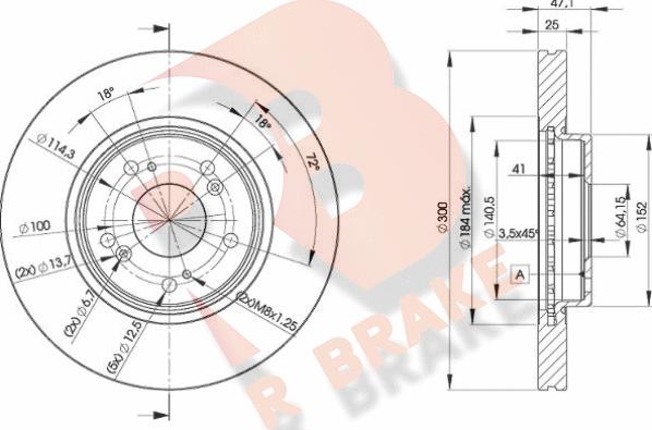 R Brake 78RBD25251 - Bremžu diski adetalas.lv