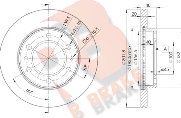 R Brake 78RBD26004 - Bremžu diski adetalas.lv