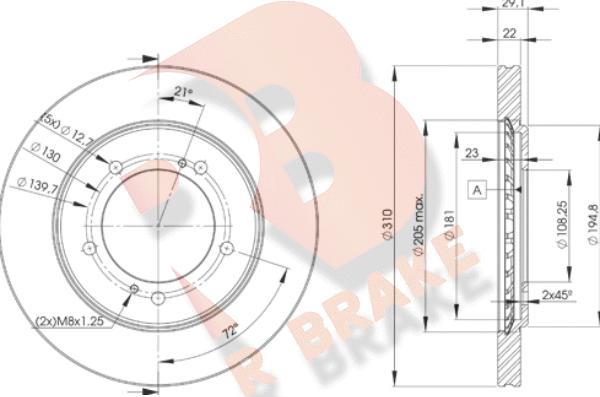 R Brake 78RBD26010 - Bremžu diski adetalas.lv