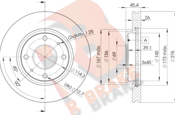 R Brake 78RBD26070 - Bremžu diski adetalas.lv