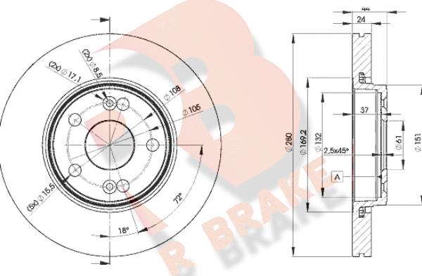 R Brake 78RBD26198 - Bremžu diski adetalas.lv