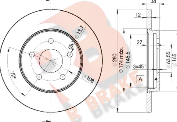 R Brake 78RBD26768 - Bremžu diski adetalas.lv