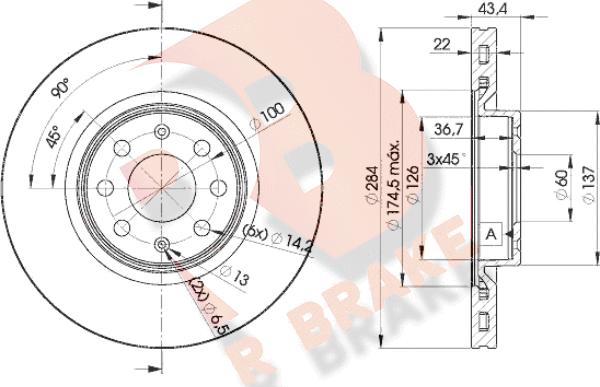 R Brake 78RBD20922 - Bremžu diski adetalas.lv