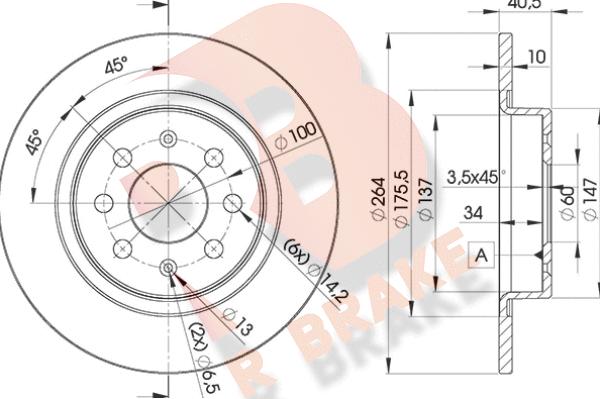 R Brake 78RBD20592 - Bremžu diski adetalas.lv