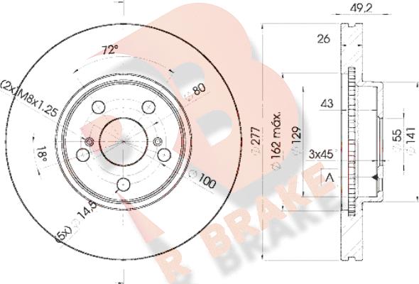 R Brake 78RBD20504 - Bremžu diski adetalas.lv